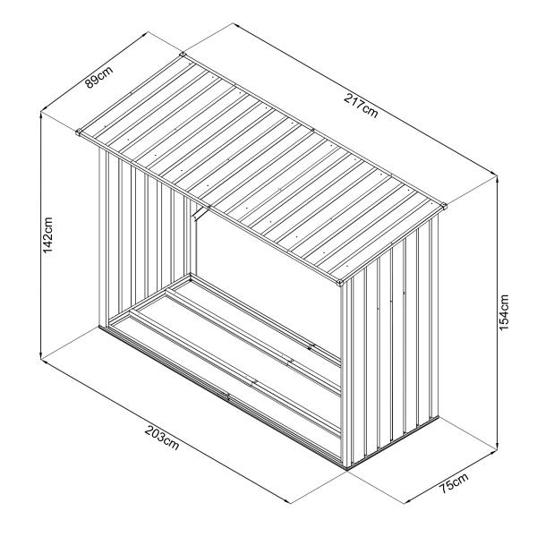 HC Garten & Freizeit Brennholzunterstand aus Stahl, Brennholzlager, Kaminholz Unterstand, Regenschutz für Holz, ca. 2 qm