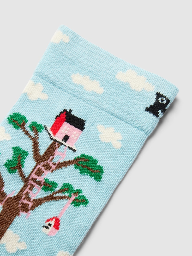 Socken mit Allover-Print Modell 'Treehouse' in grün