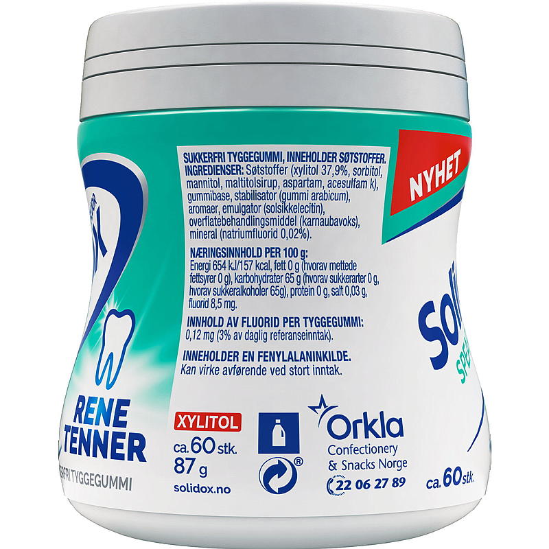 Solidox Tyggegummi 90 g Spearmint Solidox