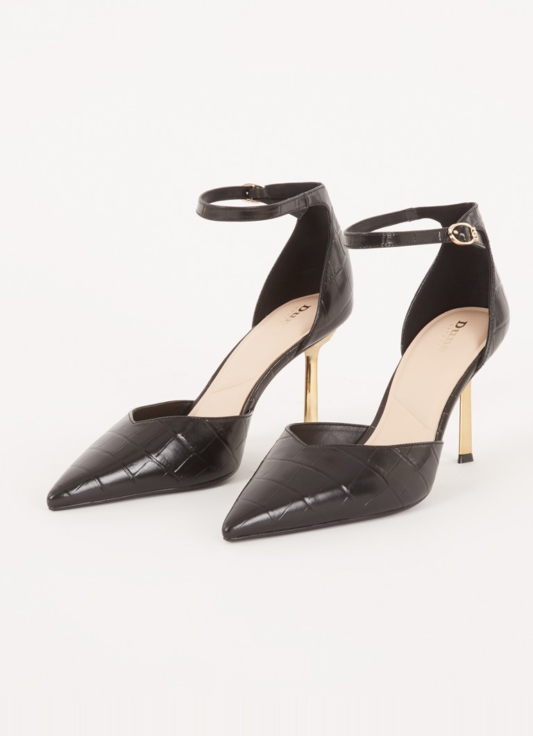 Dune London Colly skinnpumps med krokodilletekstur