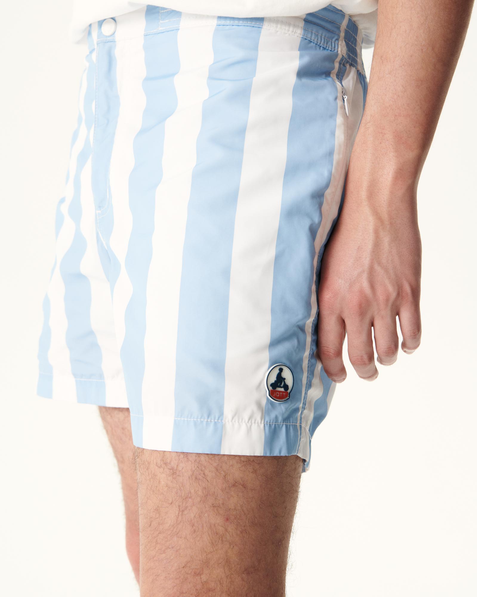 Short de bain Rayure bleu clair/Blanc Dov