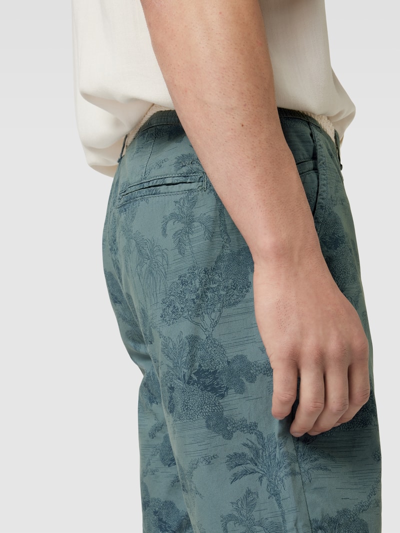Shorts mit floralem Muster in aqua blau