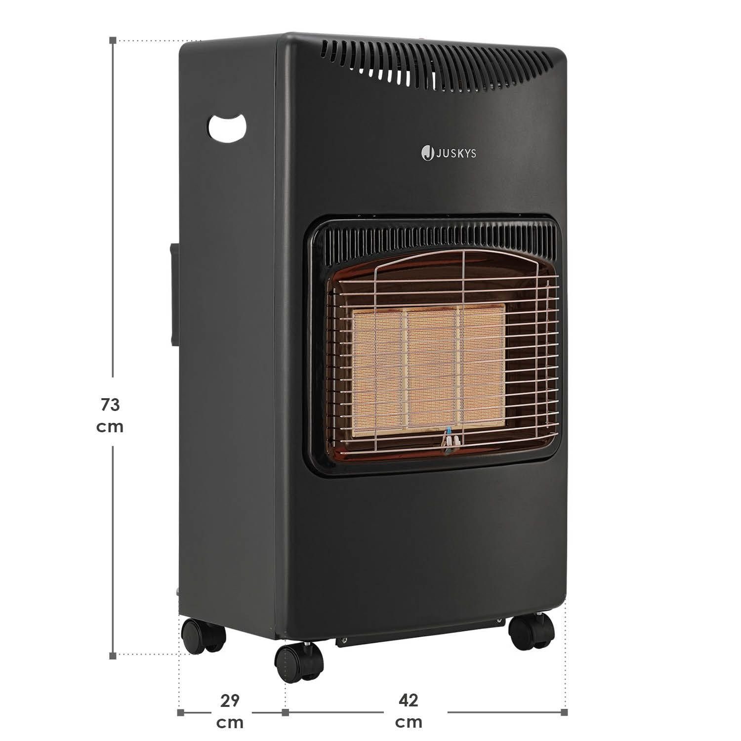 Juskys Heizstrahler GS42US, 4200 W, stark und energiesparend, 3-Stufen-Wärme-Regler, Gasflaschenhalterung