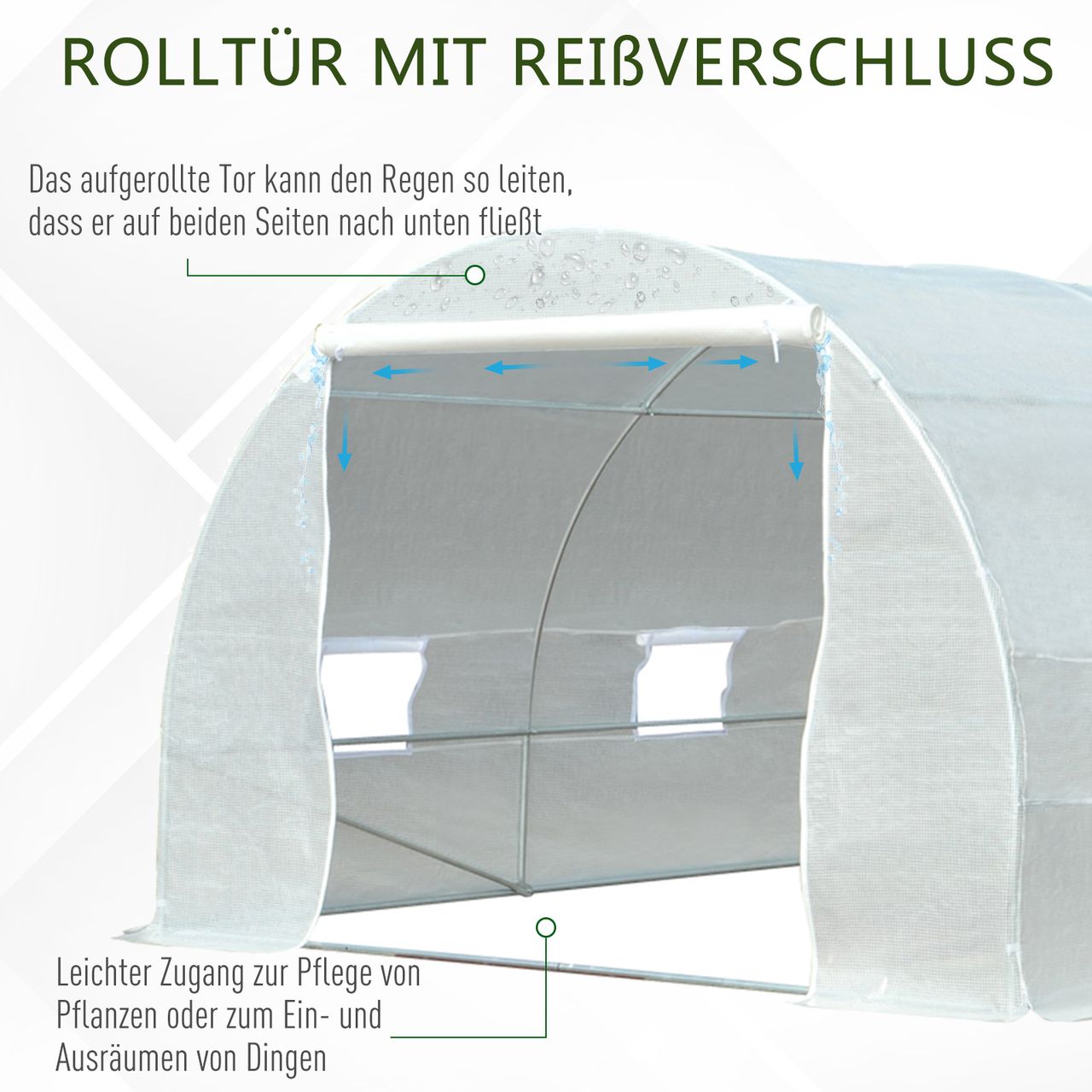 Outsunny Foliengewächshaus Gewächshaus Folien Treibhaus Pflanzenhaus