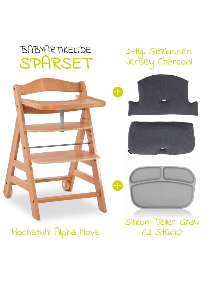 Hauck Hochstuhl Alpha Move Natur - im Sparset inkl. in beige,schwarz günstig kaufen onesize