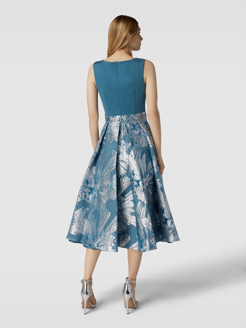 Cocktailkleid mit Effektgarn in bleu