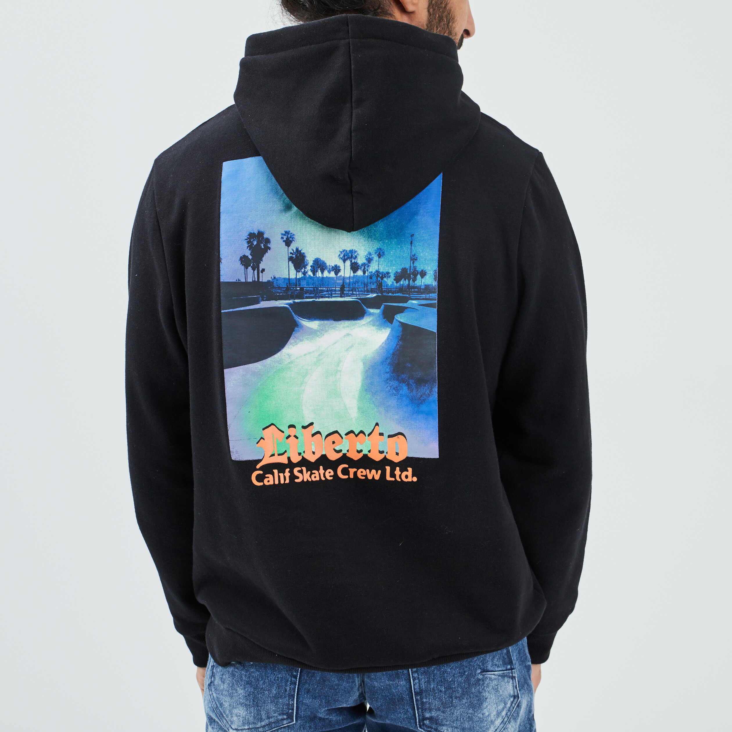 Sweat à capuche hoodie Liberto noir homme | La Halle