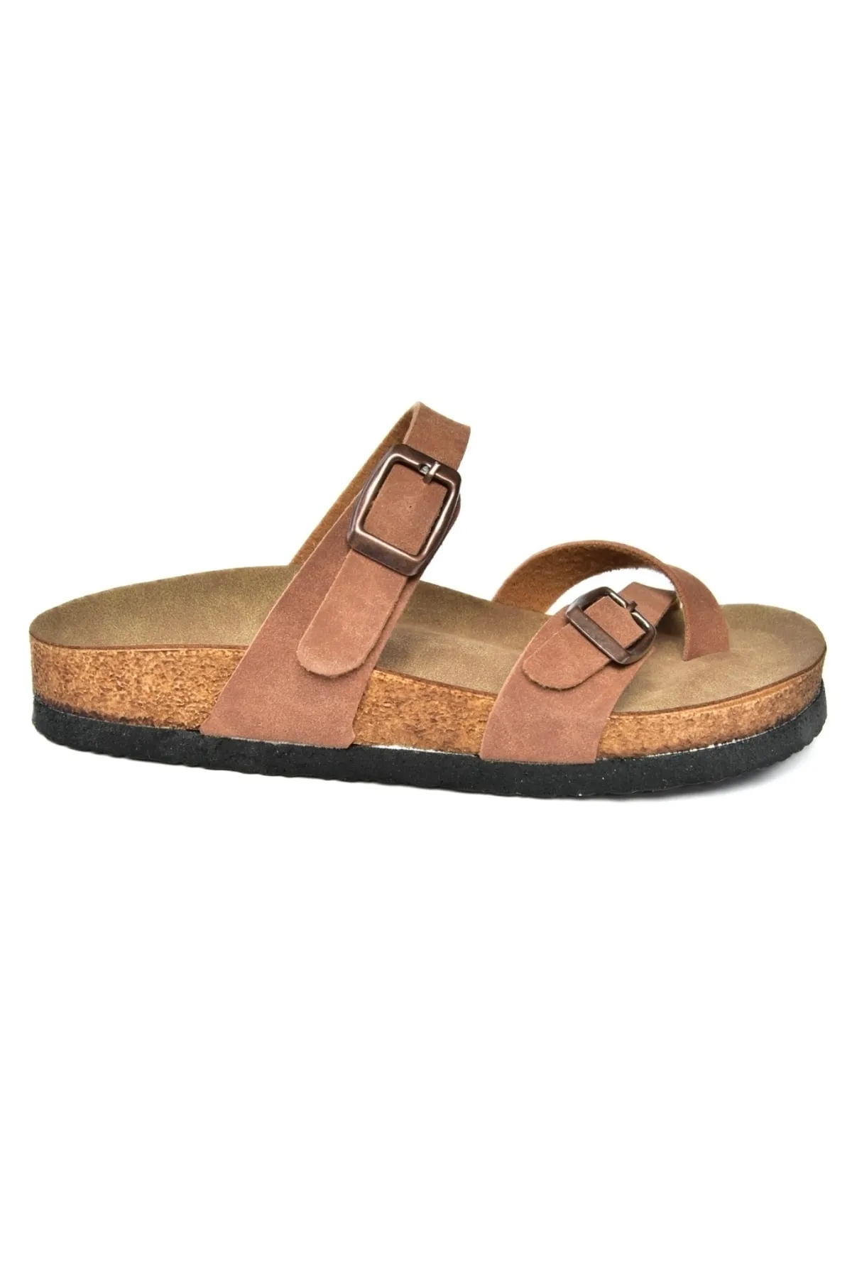 Fox Shoes  Hellbraune Wildleder-Flip-Flops für Damen K777613402