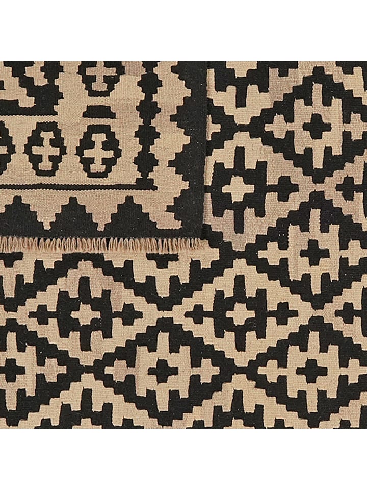 Rugtales Schurwoll-Teppich in Creme/ Schwarz günstig kaufen 198x150 cm