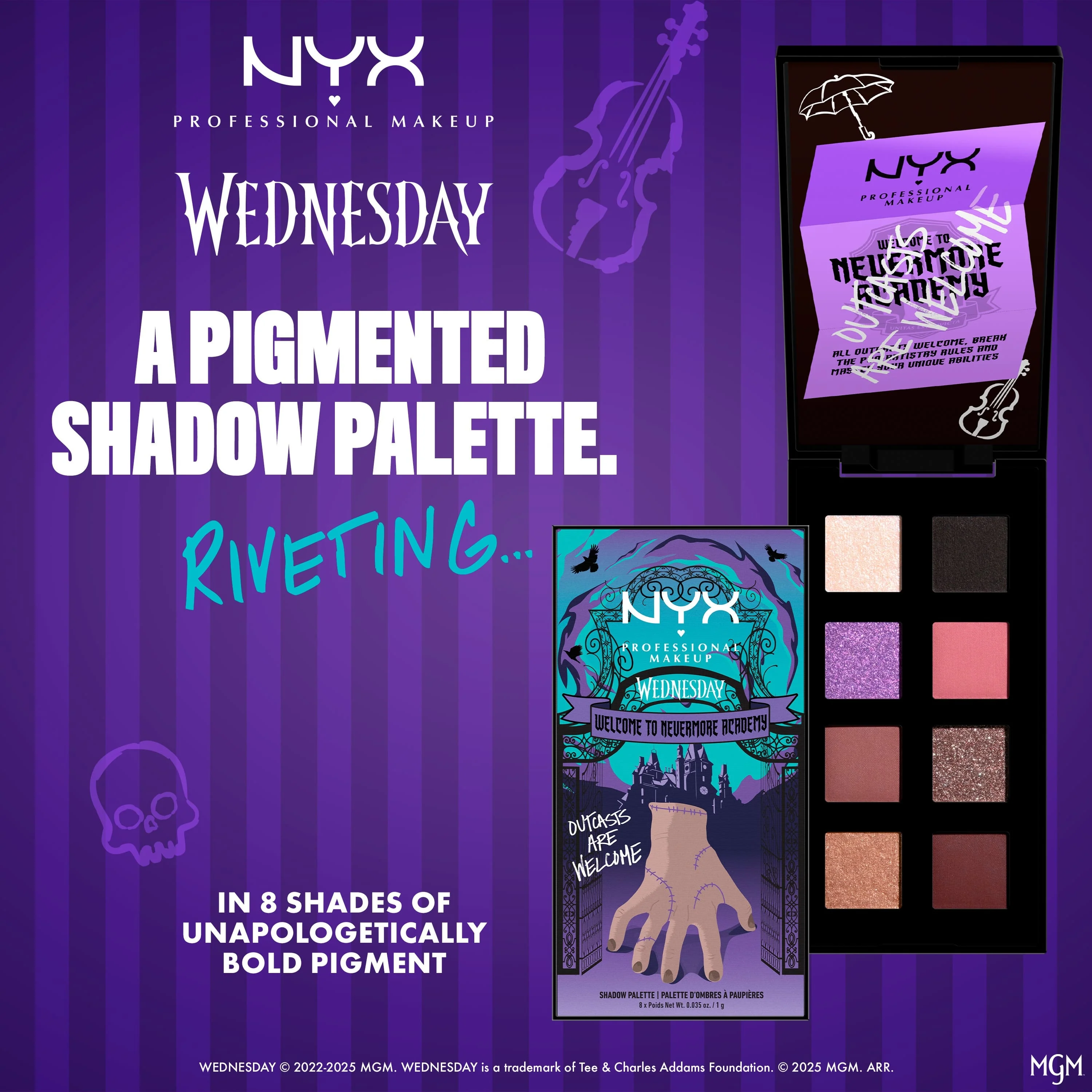 Paleta de sombras de ojos Nevermore Academy