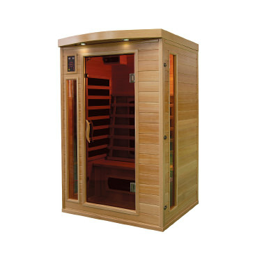 PureHaven Infrarotkabine 120x105x190 cm aus Pacific Coast Hemlock-Holz Bluetooth-Soundsystem Timer Lichttherapie in 4 Farben digitale Steuerung