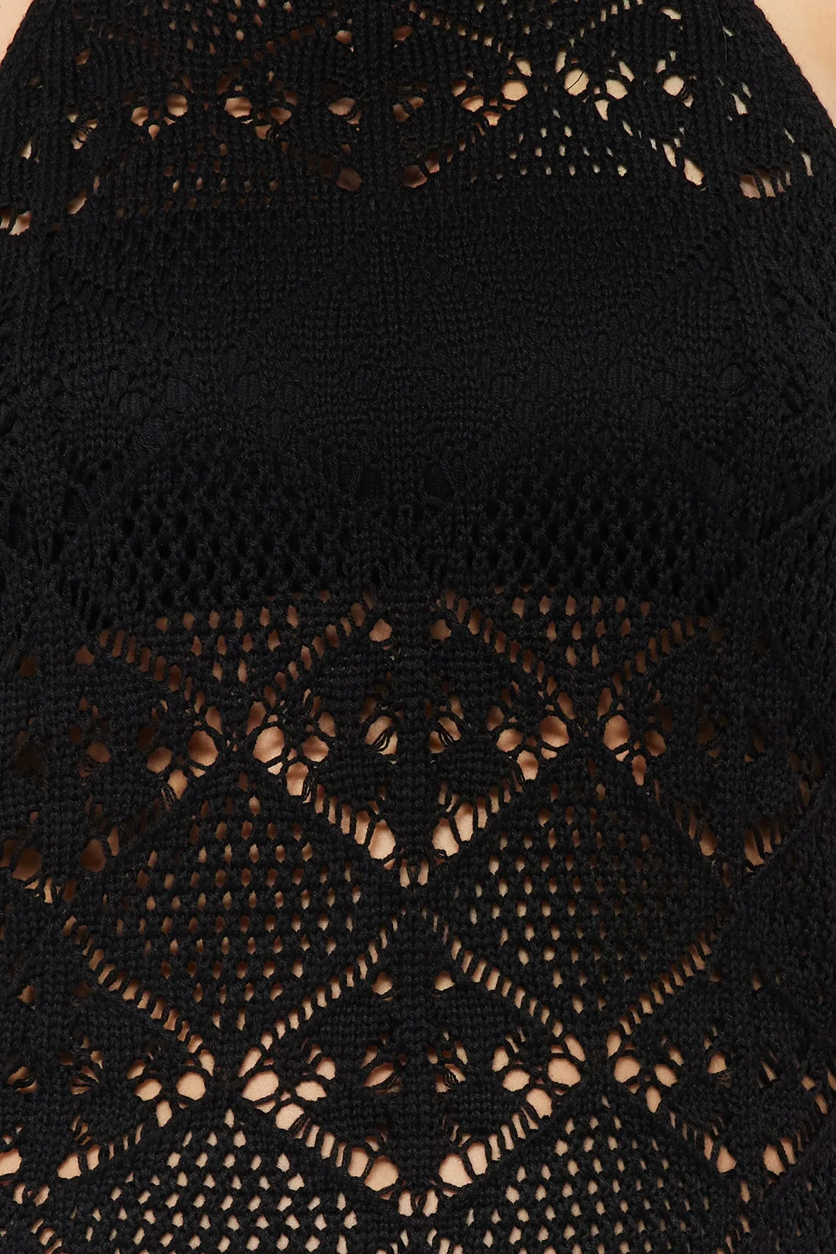 Trendyol Collection  Schwarzes, figurbetontes Mini-Strandkleid aus Strick TBESS23EL00240