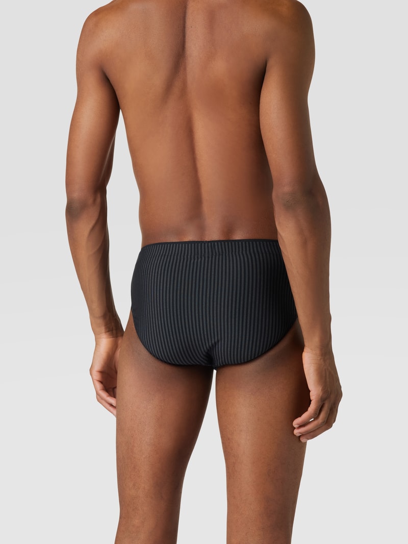 Slip mit Streifenmuster Modell 'Supermini' in schwarz