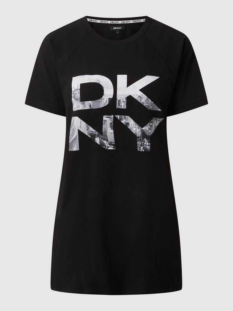Schlafshirt mit Stretch-Anteil in schwarz