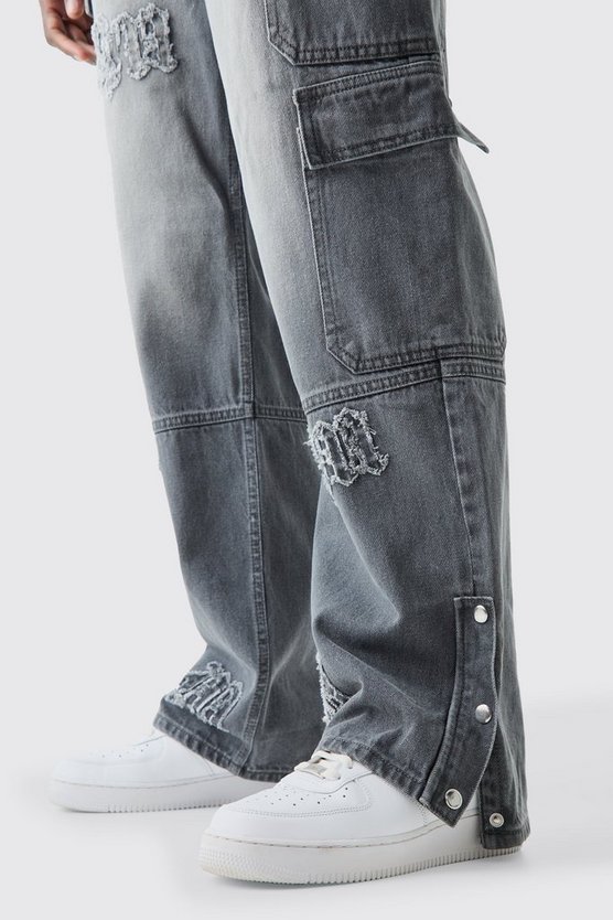 Lockere Cargo-Jeans mit Taschen