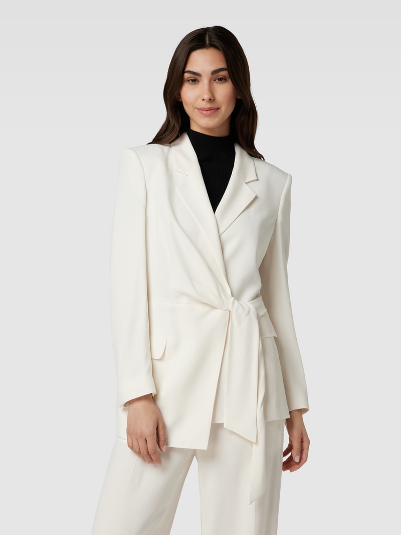 Blazer mit Stoffgürtel Modell 'Jawana' in ecru