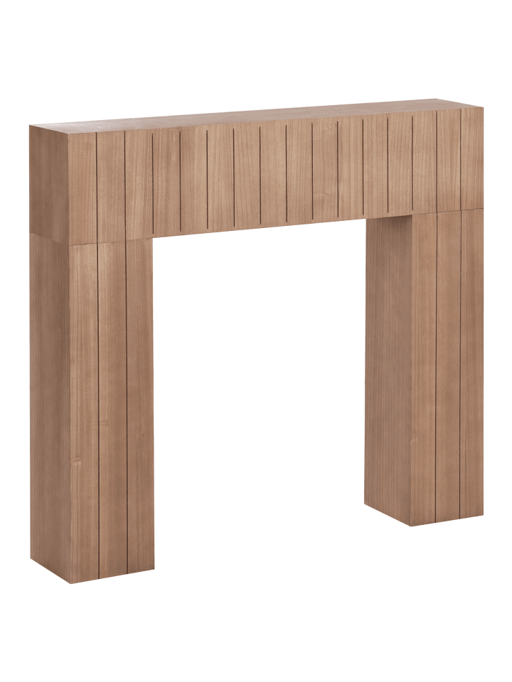 Beliani Kaminumrandung BUNBURY in Heller Holzfarbton - (W) 110 x (H) 100 x (L) 23 cm günstig kaufen onesize