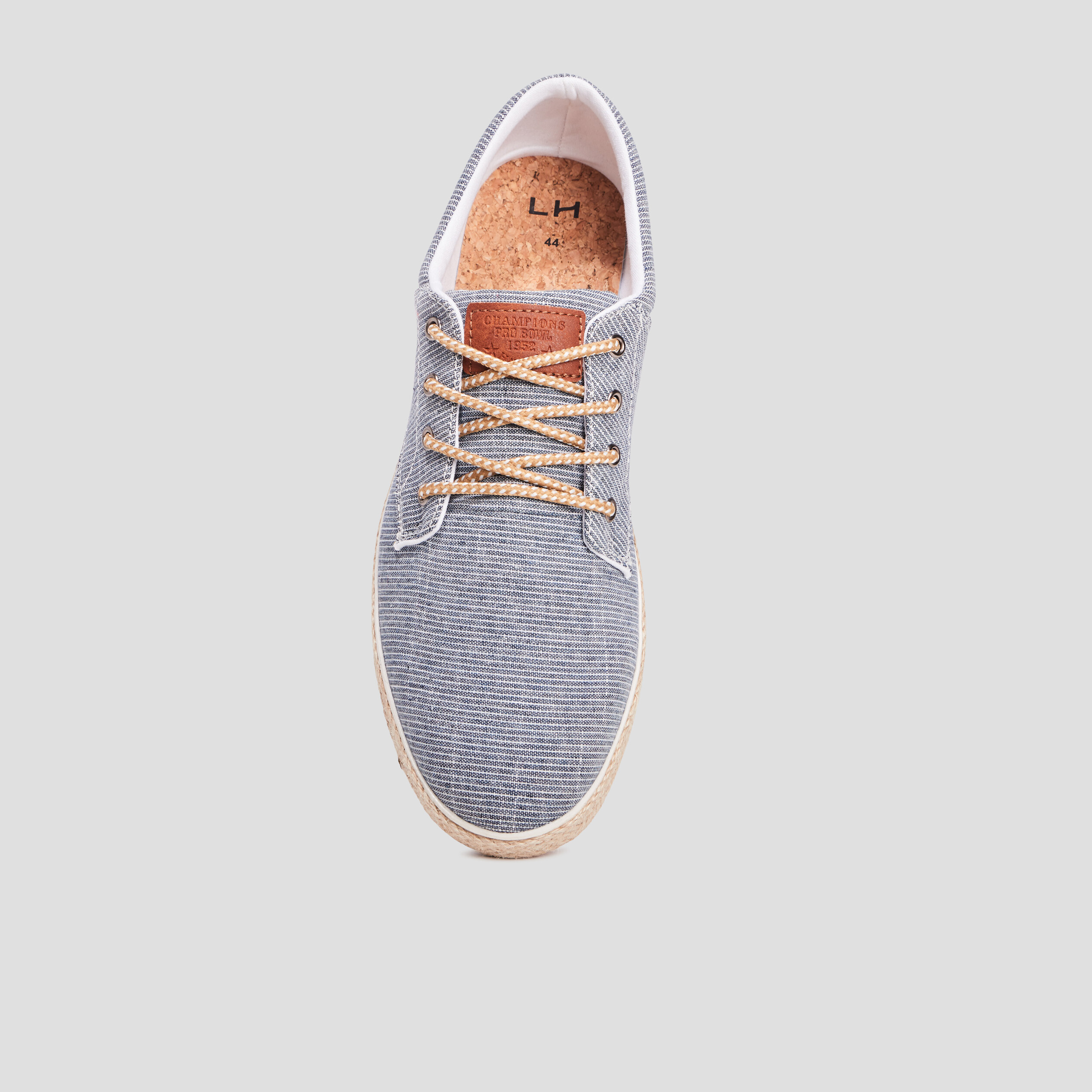 Tennis derbies en toile à lacets bleu homme | La Halle