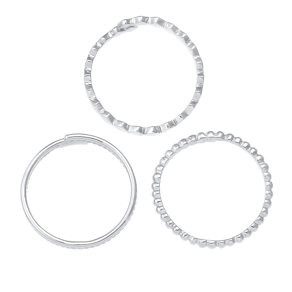 Elli Elli Bague Bague à empiler pour dames, sertie d'une bague ouverte Geo Minimal aju Bague