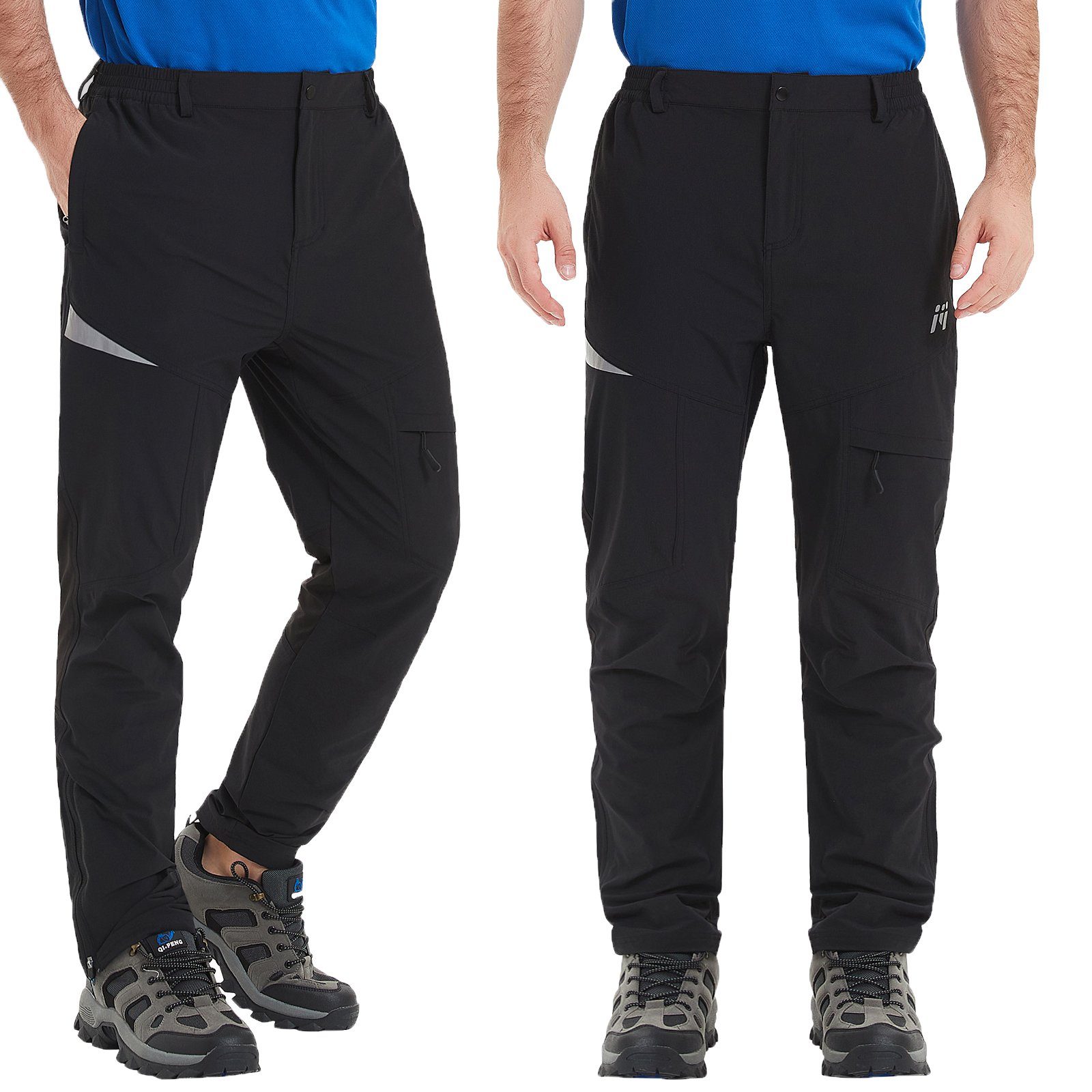 MEETYOO Fahrradhose Herren Lange Fahrradhose Radsport Hose Radlerhose Outdoorhose (Softshellhose, Trekkinghose, Wanderhose, Laufhose, Funktionshose) Wandern, Radfahren, Trekking, Sport, Casual