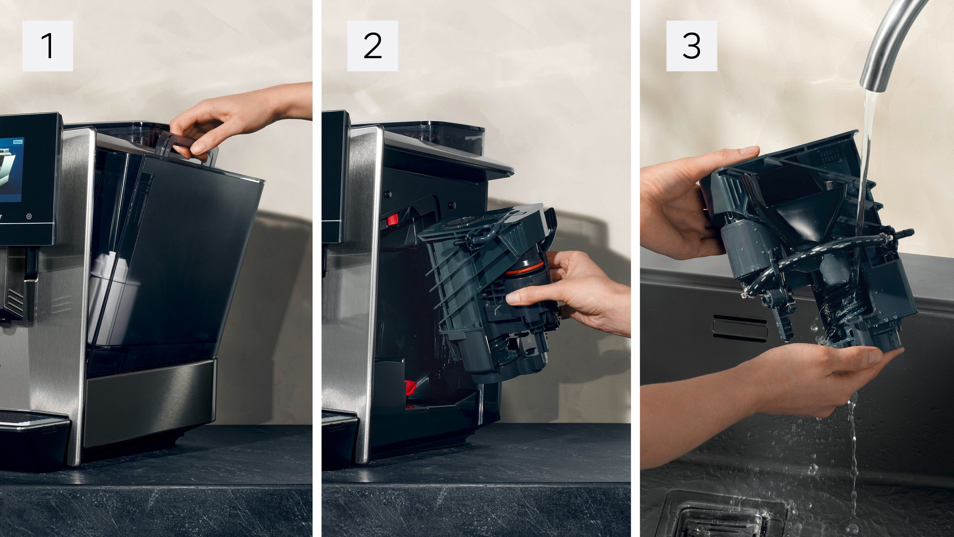 SIEMENS Kaffeevollautomat EQ900 TQ903D43, Home Connect App, baristaMode, superSilent, 6,8” Full-Touch-Display