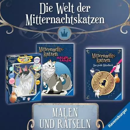 Malen nach Zahlen: Mitternachtskatzen