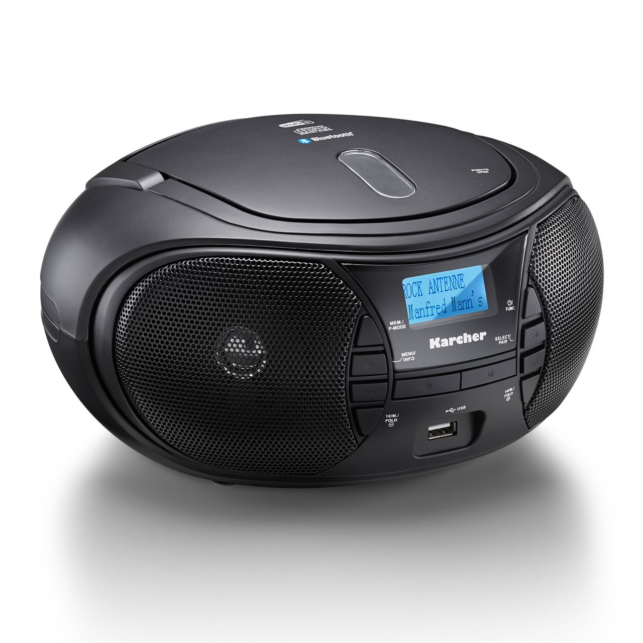 Karcher RR 5028D tragbares CD Radio (CD-Player, DAB  Radio, Bluetooth, Batterie/Netzbetrieb, USB)