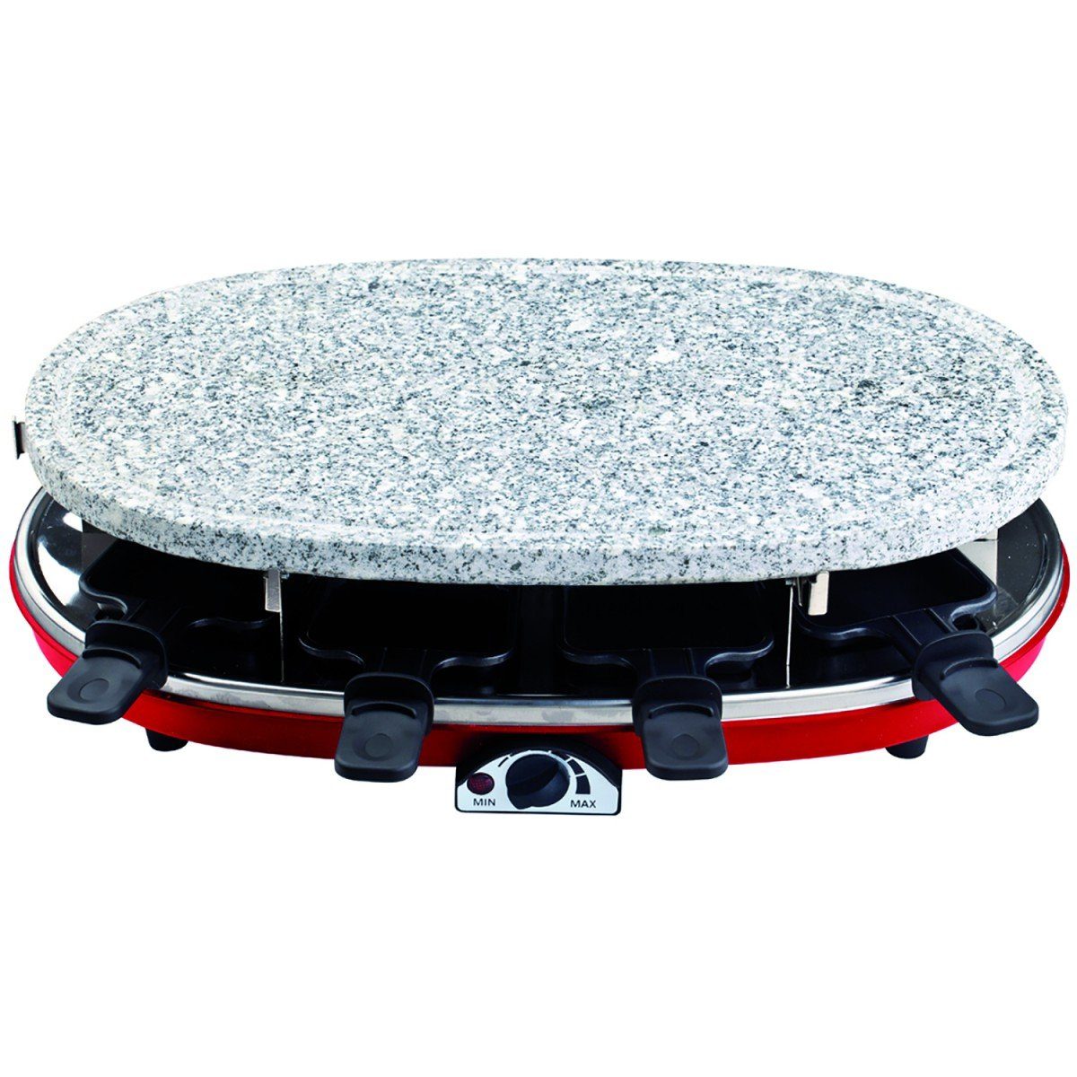 H.Koenig Raclette RP-418 mit wechselbaren Pletten, heißer Stein, 8 Raclettepfännchen, 1500 W