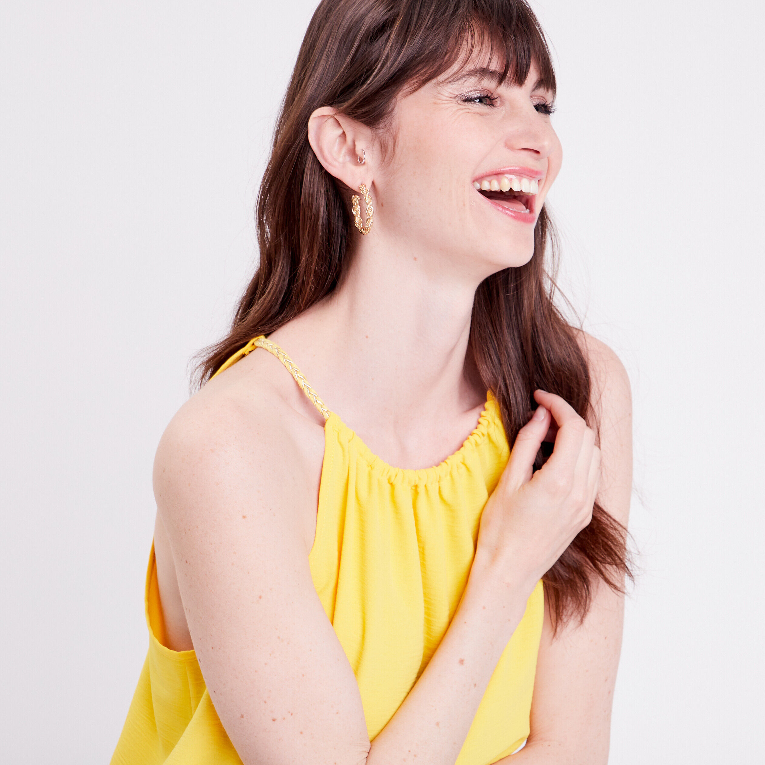 Blouse bretelles fines jaune pastel femme | Cache Cache