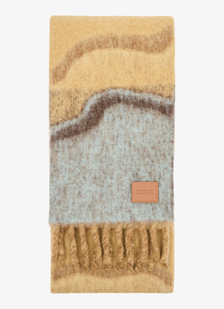 LOEWE  Sjaal in alpaca wolblend met print 185 x 23 cm