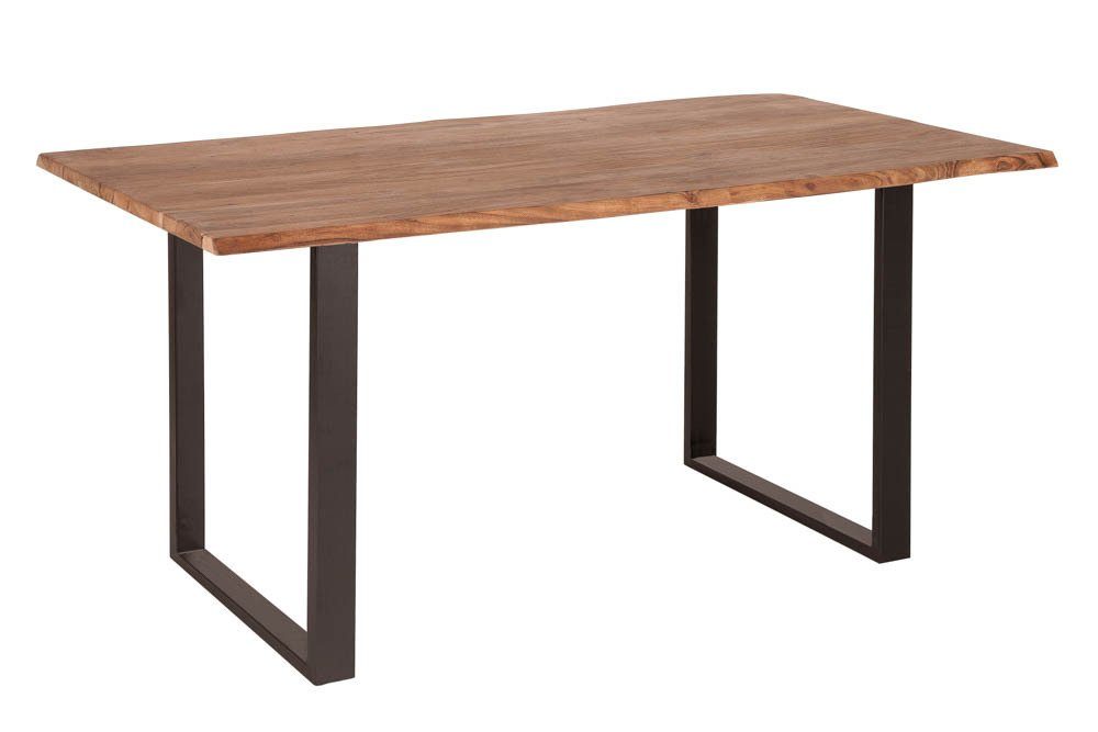 riess-ambiente Baumkantentisch MAMMUT 140cm natur / schwarz (Einzelartikel, 1-St), Massivholz · Stahl · Kufen · 2,6cm Platte · Esszimmer · Industrial