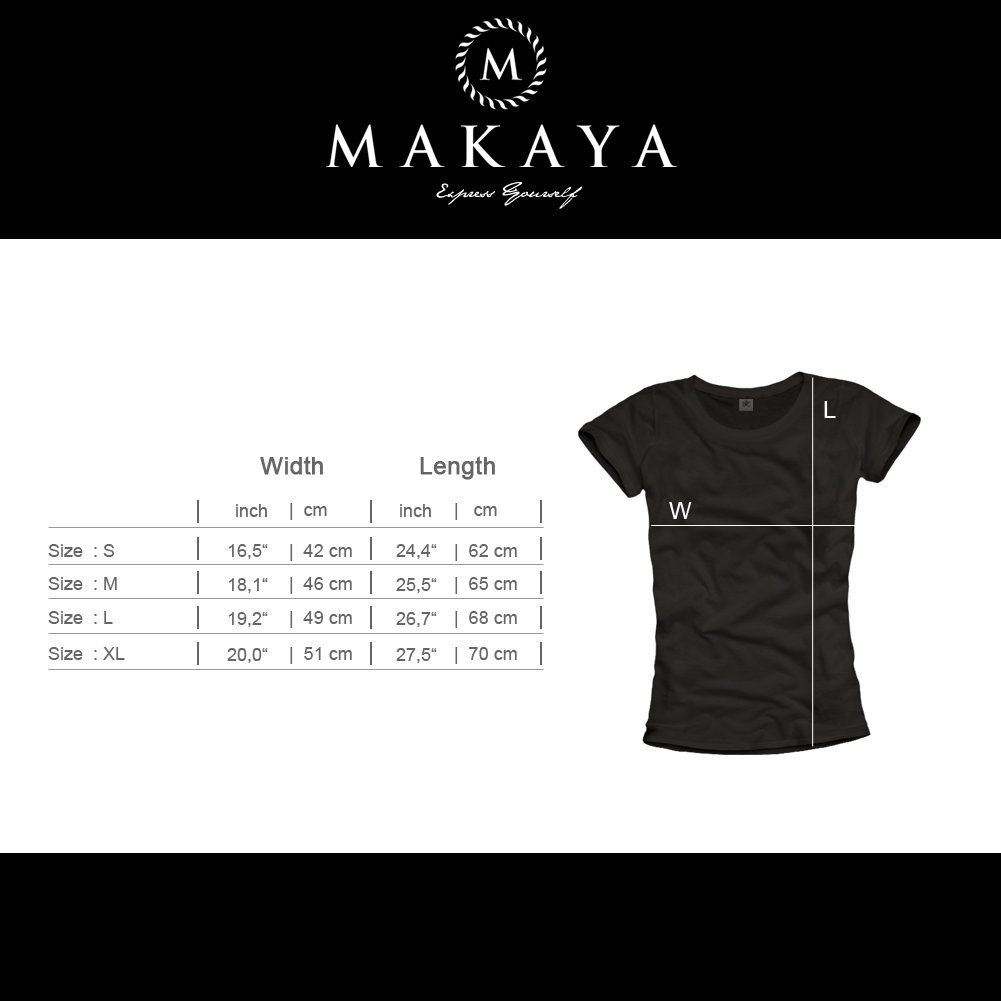 MAKAYA Print-Shirt Damen Freche Musik Motive Frauen Kopfhörer Aufdruck Top Weiß Lustig