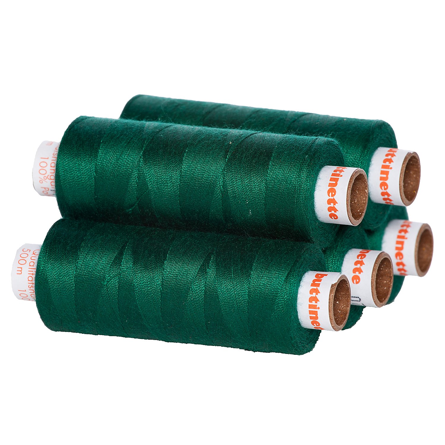 buttinette Universal-Nähgarn, Stärke: 100, 5er-Pack, tanne