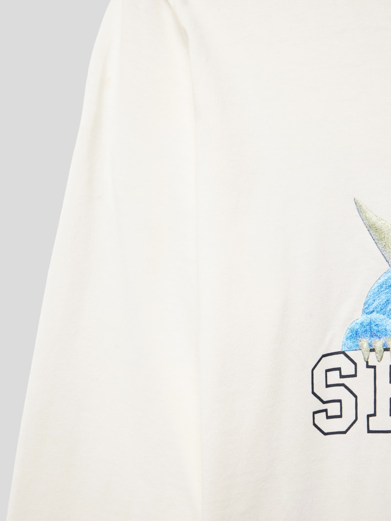 Longsleeve mit Motiv- und Statement-Print in offwhite