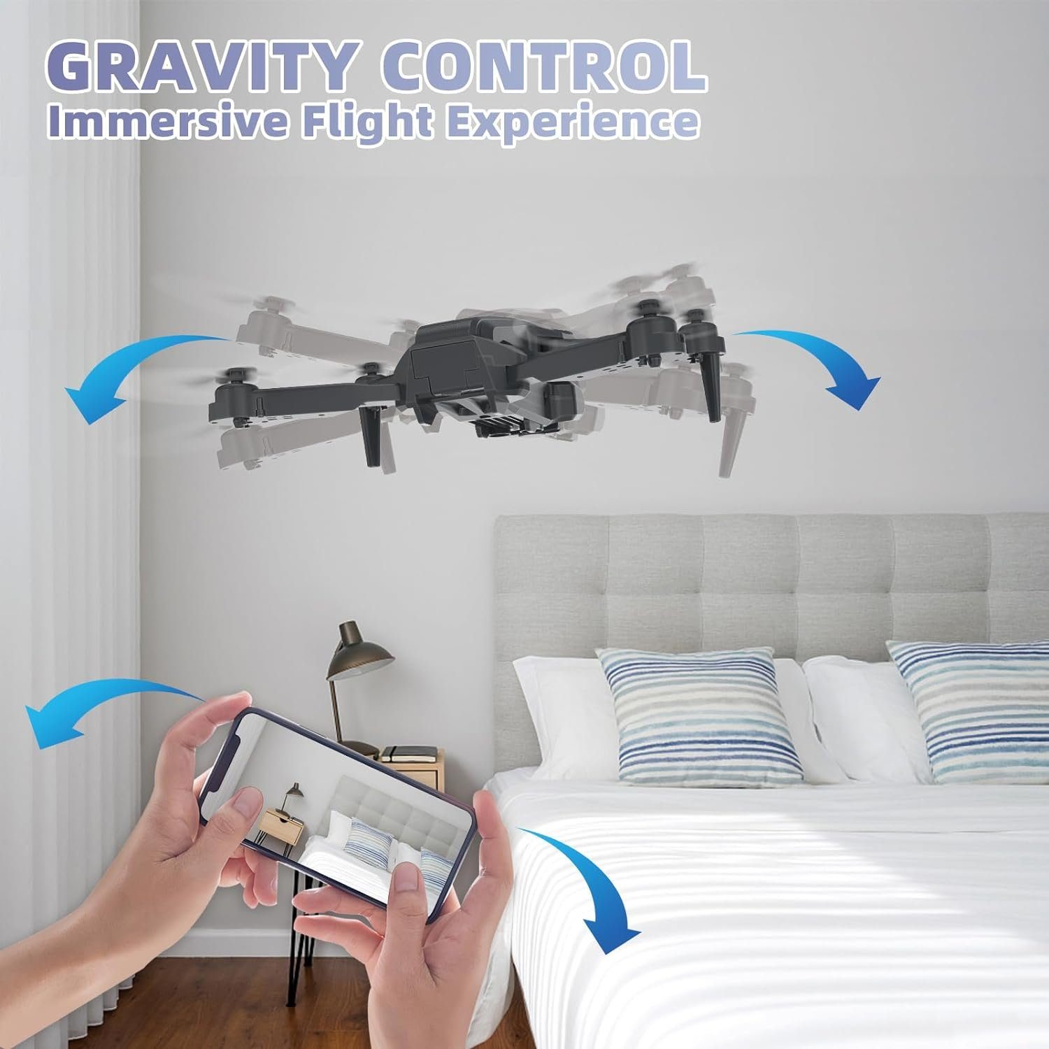 Morlyrctooy mit Kamera HD 2 Kameras Drohne für Kinder 135° Elektrisch Einstellbar Drohne (1080P, Mit RC FPV WIFI Faltbar Quadcopter Spielzeug Flugzeuge Geschenke)