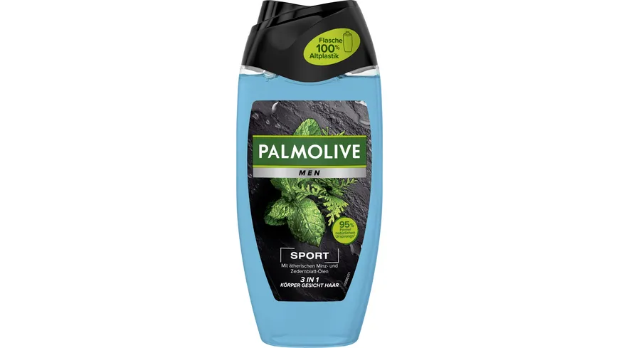Palmolive Sport Duschgel für Männer - für Körper, Gesicht, Haar und Bart - Duft nach Minze und Meersalz 250 ml