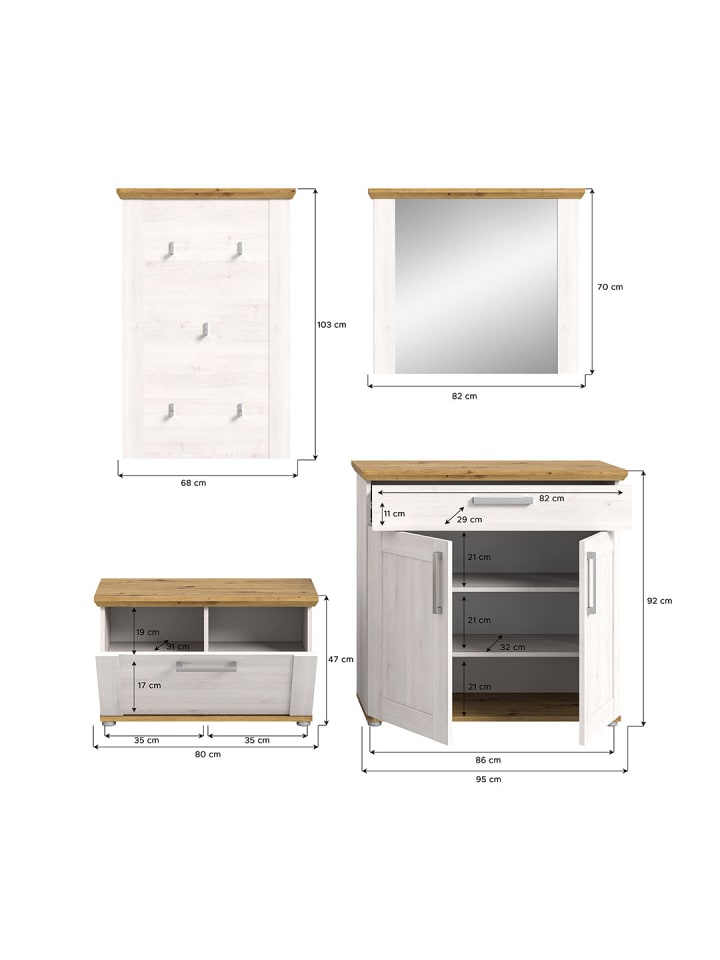 ebuy24 Garderobenmöbel Verona Lärche 183 x 37 cm günstig kaufen onesize