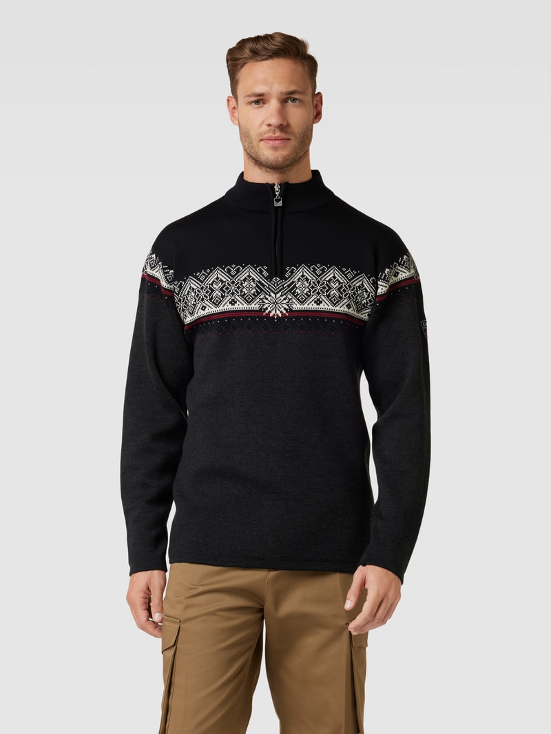 Strickpullover mit Allover-Muster Modell 'Moritz' in anthrazit