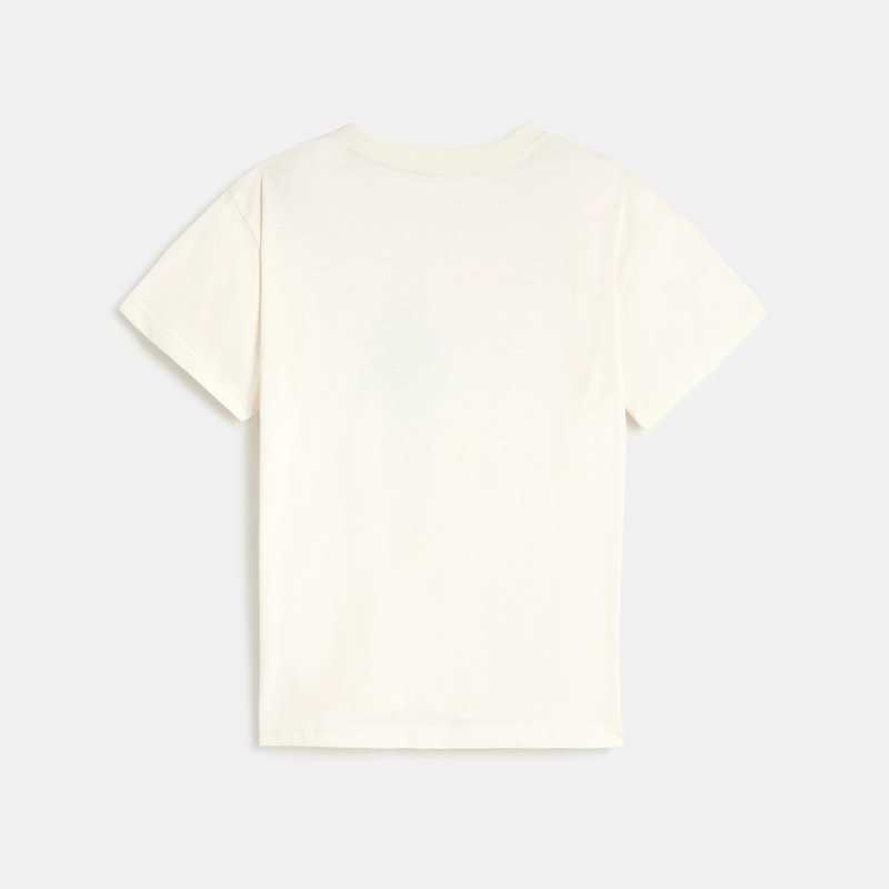 T-shirt fille blanc en coton recyclé Catimini