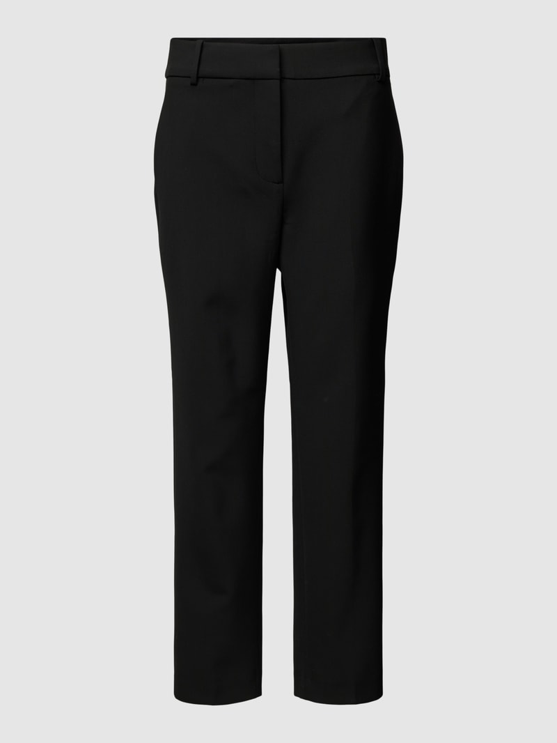 Stoffhose in unifarbenem Design mit Eingrifftaschen in schwarz
