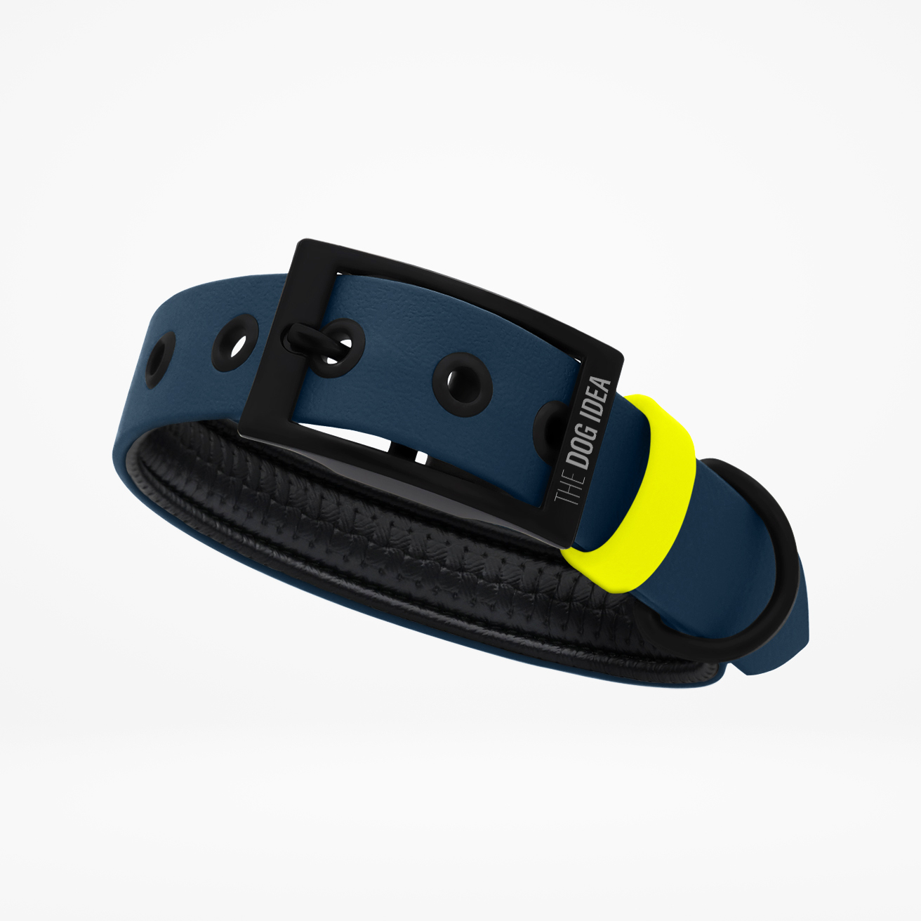 THE DOG IDEA Hundehalsbänder THE DOG IDEA Biothane Halsband Navy neon gelb XXL