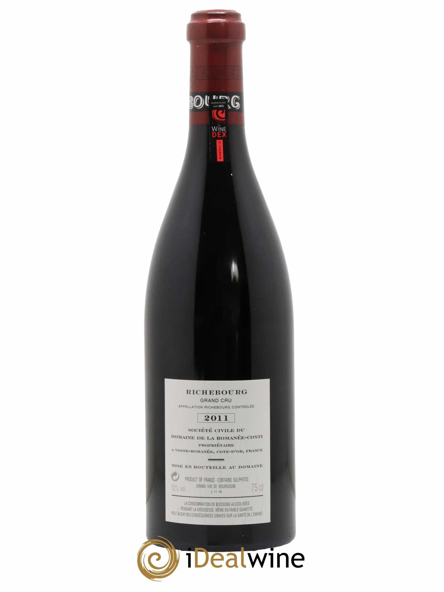 Richebourg Grand Cru Domaine de la Romanée-Conti  2011 - Lot de 1 Bouteille