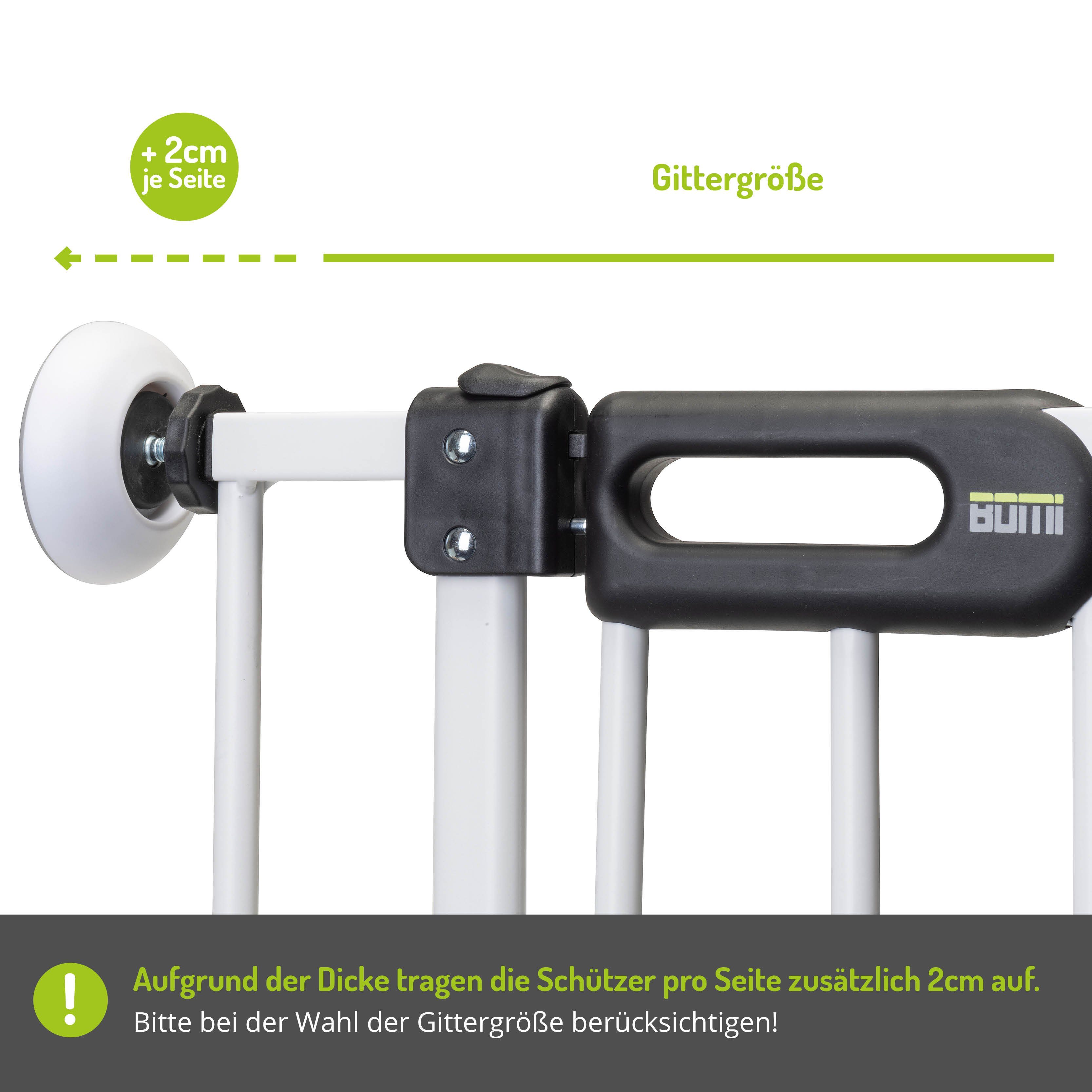 BOMI Türschutzgitter Wandschützer - Elefantenfüße für Treppengitter (2 St), Zubehör für Treppenschutzgitter zum Klemmen - Ohne Bohren - Rutschfest - Zusätzliche Stabilität
