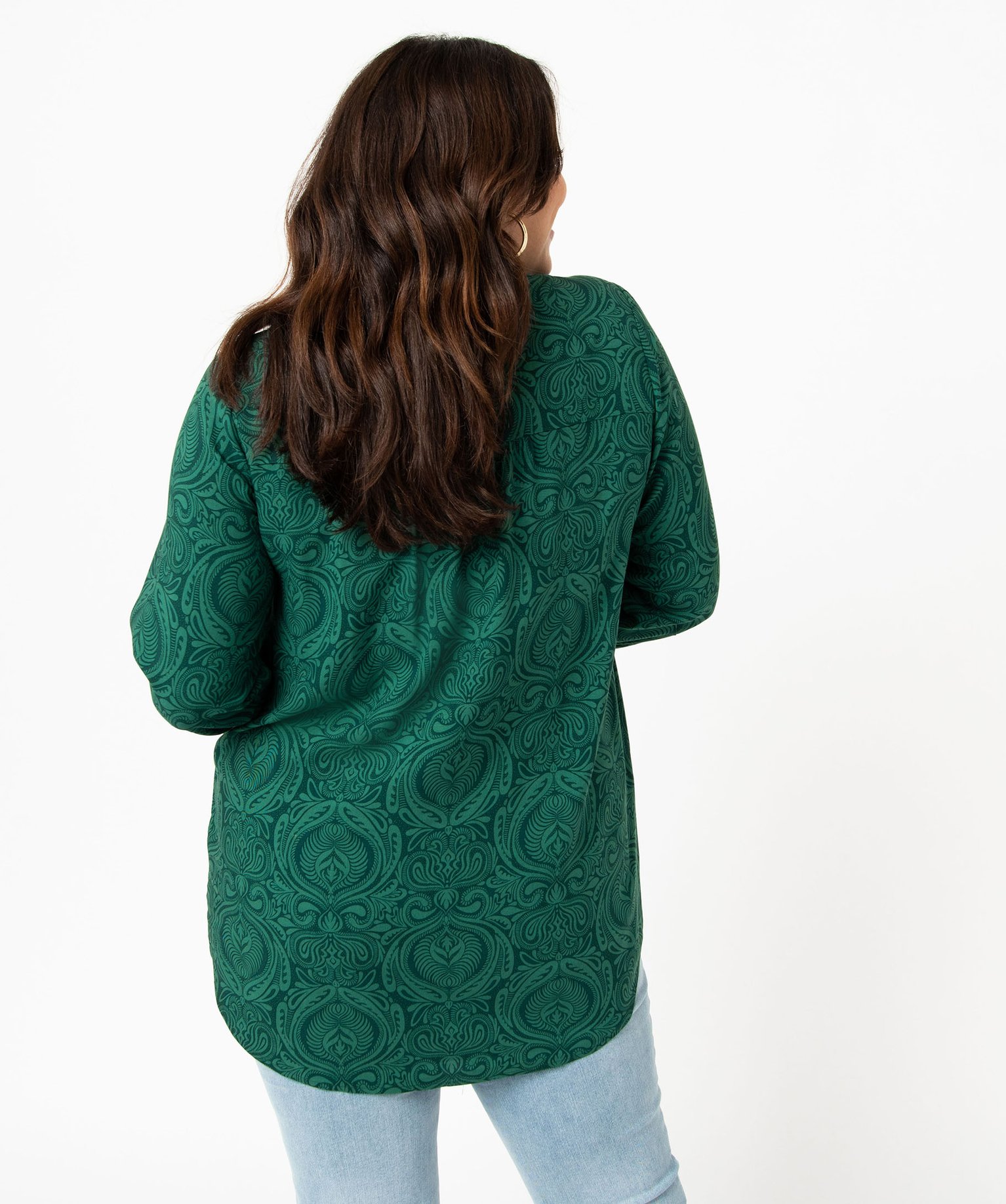 Chemise à manches longues imprimée femme grande taille imprime | GEMO