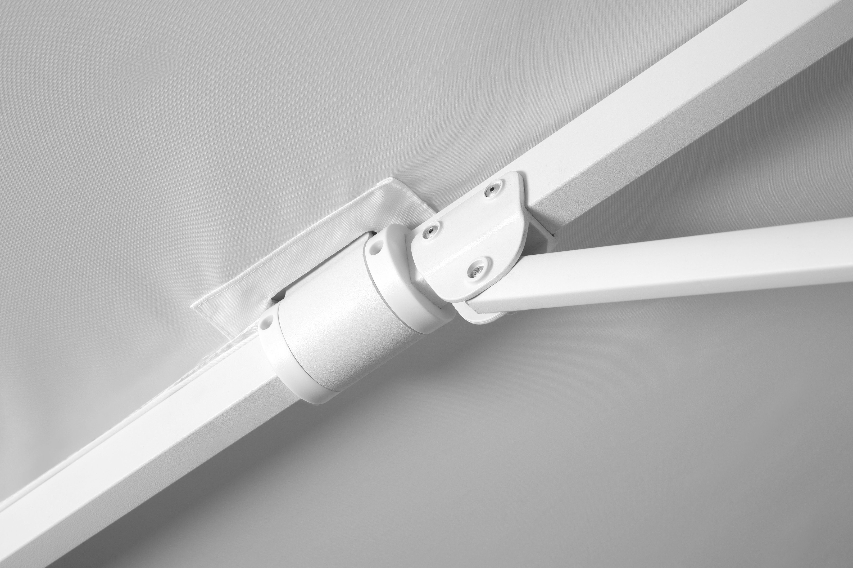 Schneider Schirme Ampelschirm Rhodos Twist Bianco, LxB: 300x300 cm, mit Schutzhülle und Schirmständer, ohne Wegeplatten