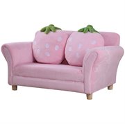 HOMCOM Kindersofa Kindersessel Sofa Couch Kinder Stuhl Kinderzimmer Softsofa Doppelsofa Einzelsofa(Erdbeersofa)