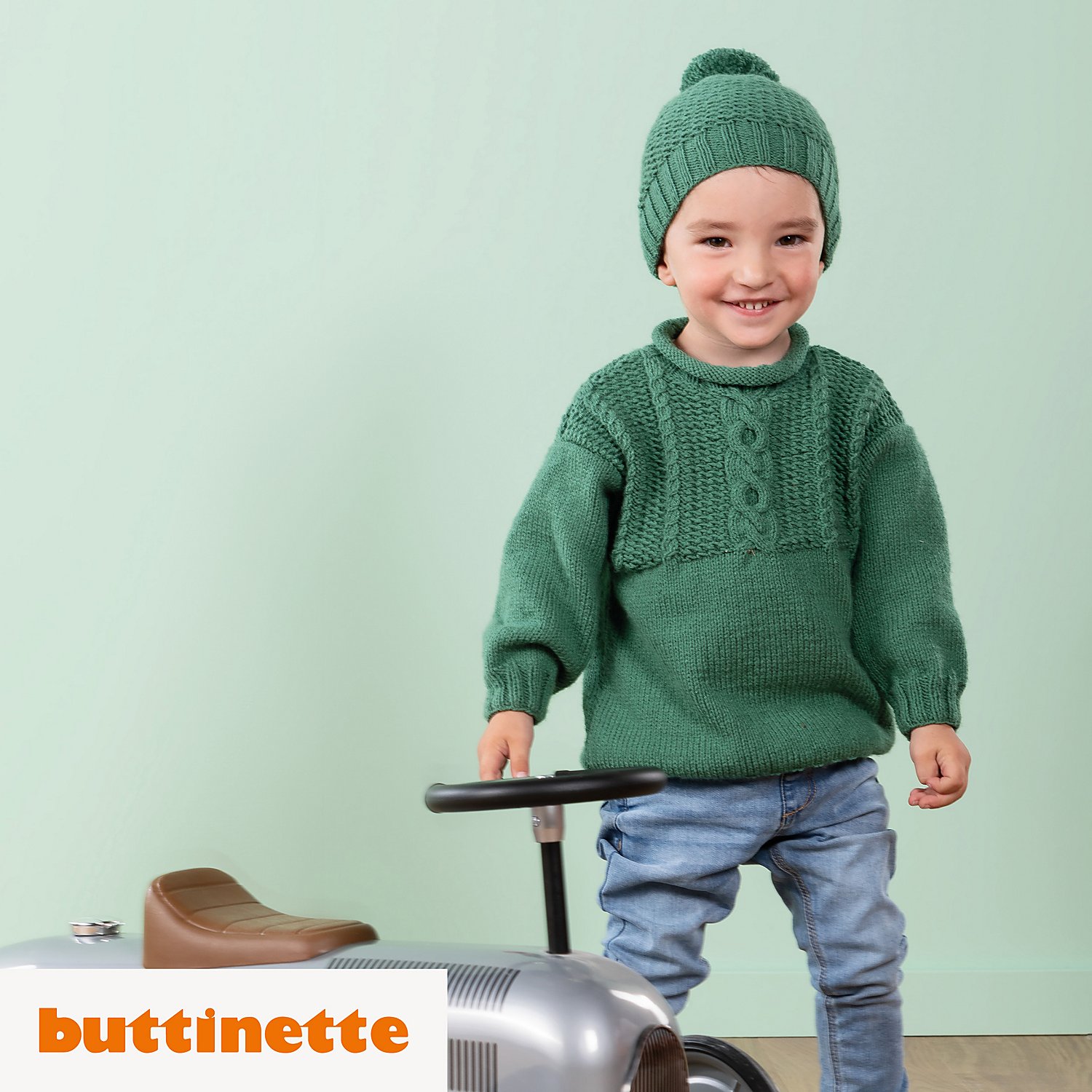 Strickanleitung – Jungenpullover mit Musterpasse aus Woll Butt Venia