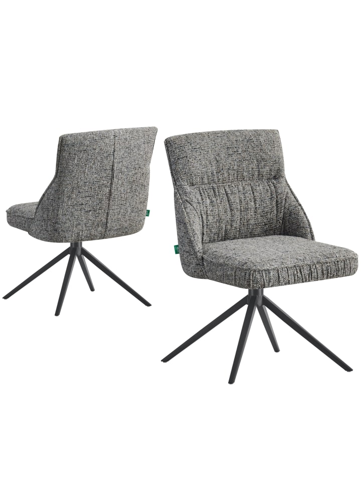 DUBI Möbel 2er-Set: Drehstuhl THOMAS-ZARA in Dunkelgrau - (B)49 x (H)84 x  (T)62 cm günstig kaufen onesize