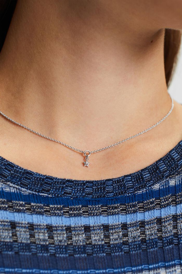 Sterling Silber Halskette mit Diamantanhänger