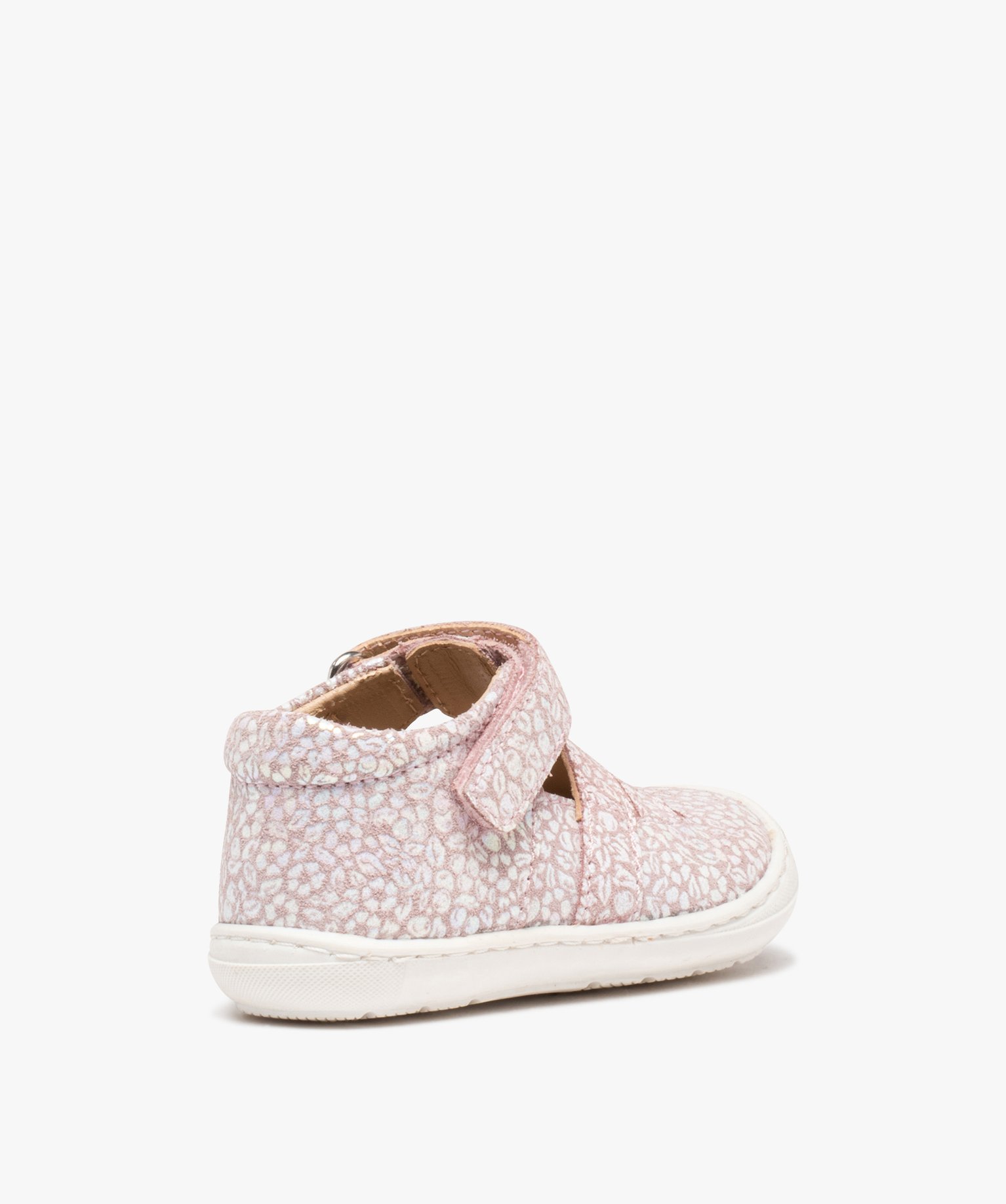 Sandales premiers pas bébé fille dessus cuir imprimé – NA! rose | GEMO